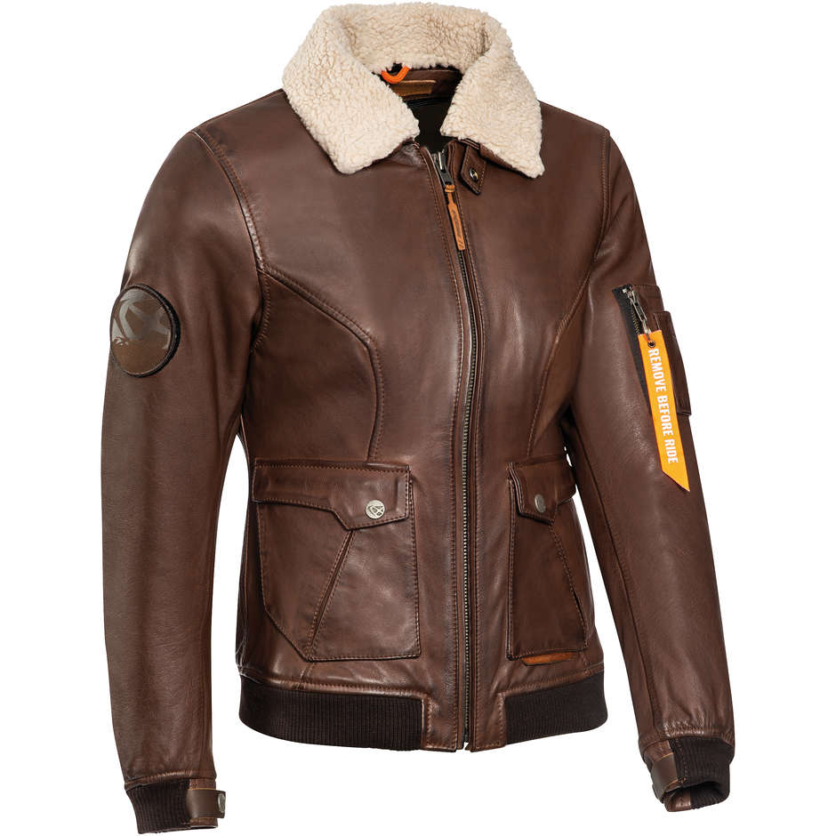 2in1 Ixon HAVOC LADY Urban Leather Motorcycle Jacket for Women Brown