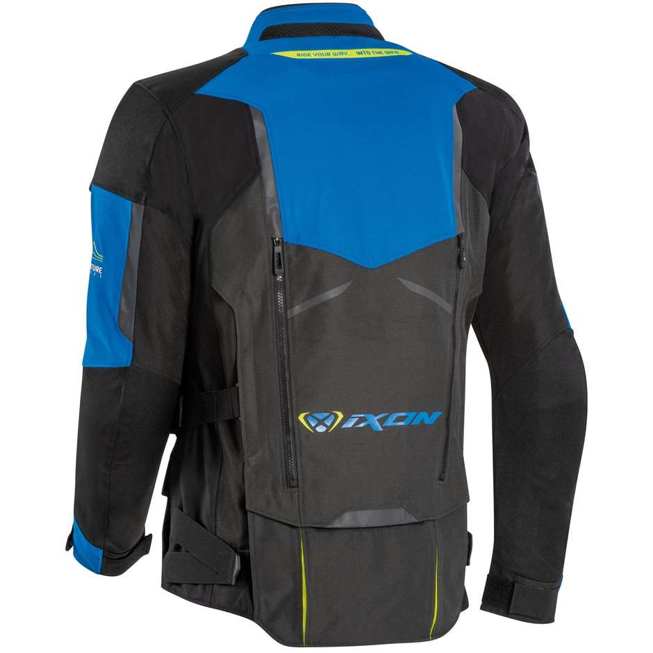 3 in 1 Adventure Ixon RAGNAR Fabric Motorcycle Jacket Black Anthracite Blue