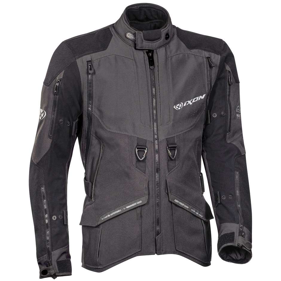 3 in 1 Adventure Ixon RAGNAR Fabric Motorcycle Jacket Black Anthracite