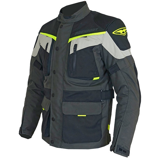 3-Layer Prexport Motorcycle Jacket Sirio 2.0 WP Black Yellow