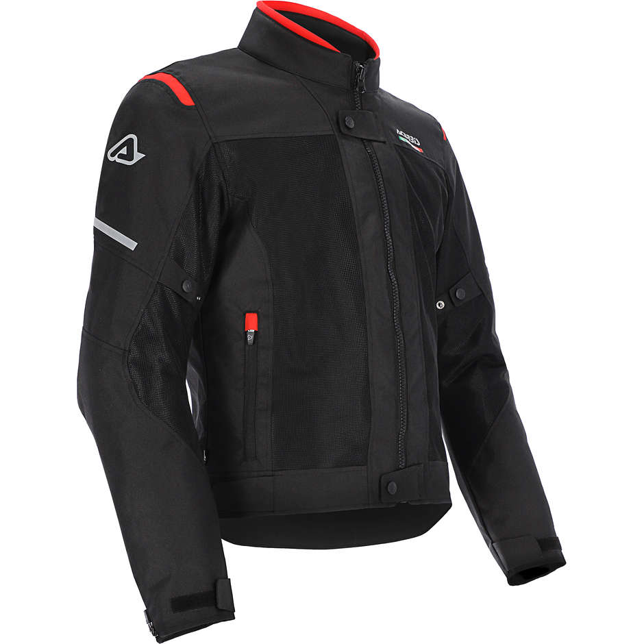3 Layers CE Acerbis ON ROAD RUBY Motorcycle Jacket Black Red