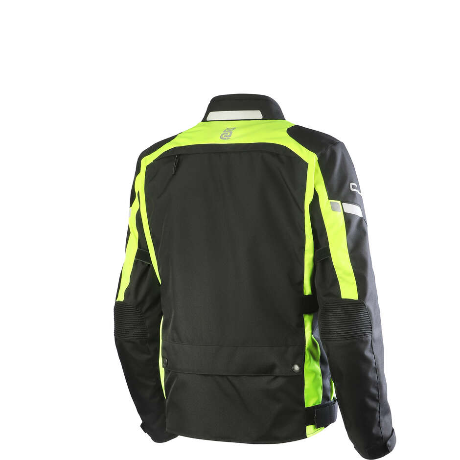 4 Seasons Motorradjacke Oj Atmosphere J216 Invincible Man Schwarz Gelb Fluo