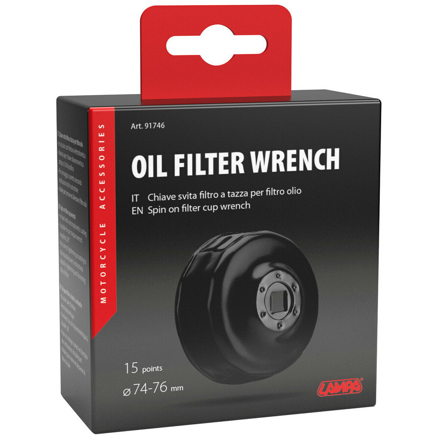 74-76mm Oil Filter Cup Wrench with 15 Sides