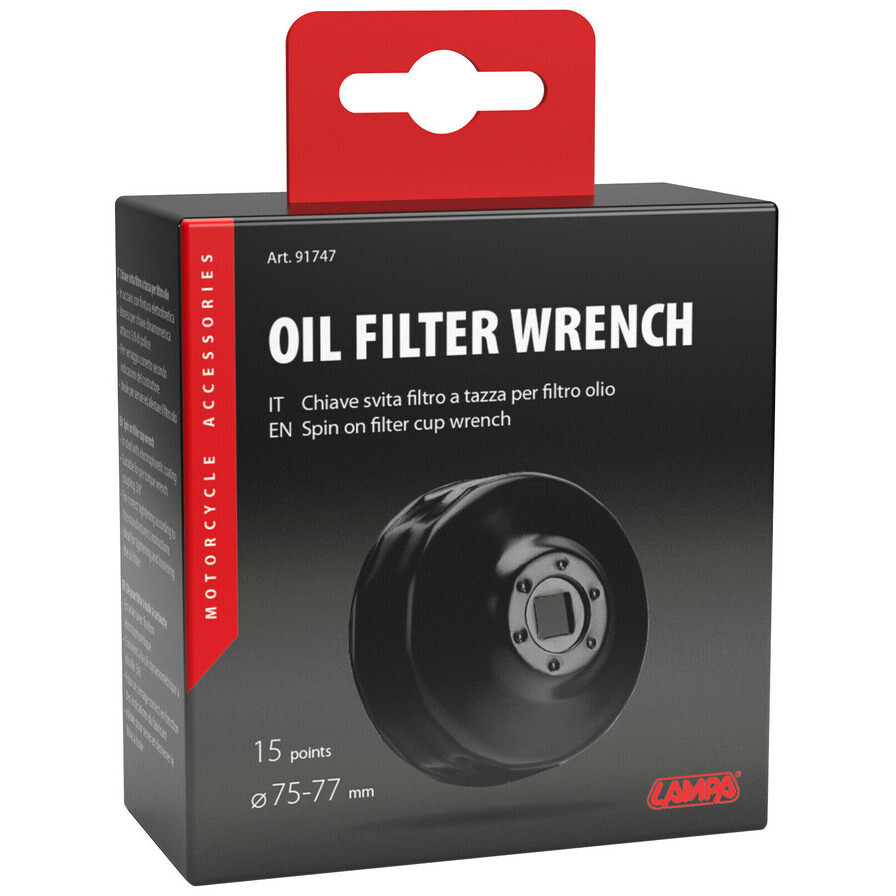 75-77mm Oil Filter Cup Wrench with 15 Sides