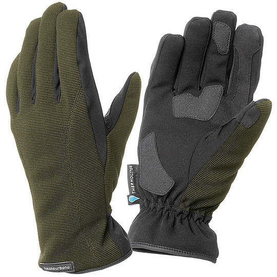 904DM Monty Touch Green Military Motorcycle Gloves