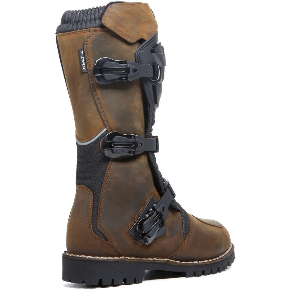 Abenteuer Motorrad bereist Boots Wasserdichte TCX Drifter Brown-Weinlese