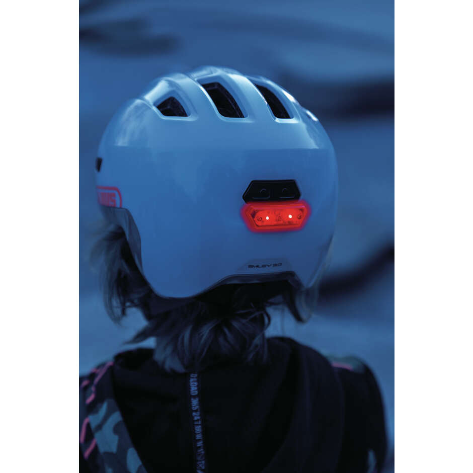 Abus Child Bike Helmet SMILEY 3.0 ACE LED Shiny Grey