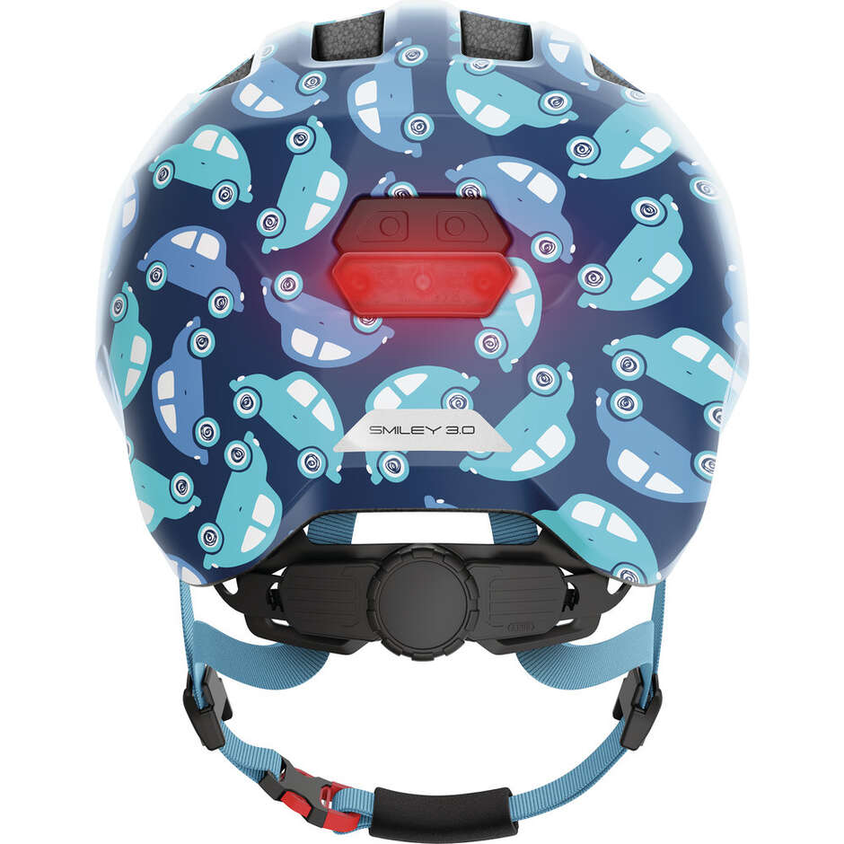 Abus Child Bike Helmet SMILEY 3.0 LED Blue Car