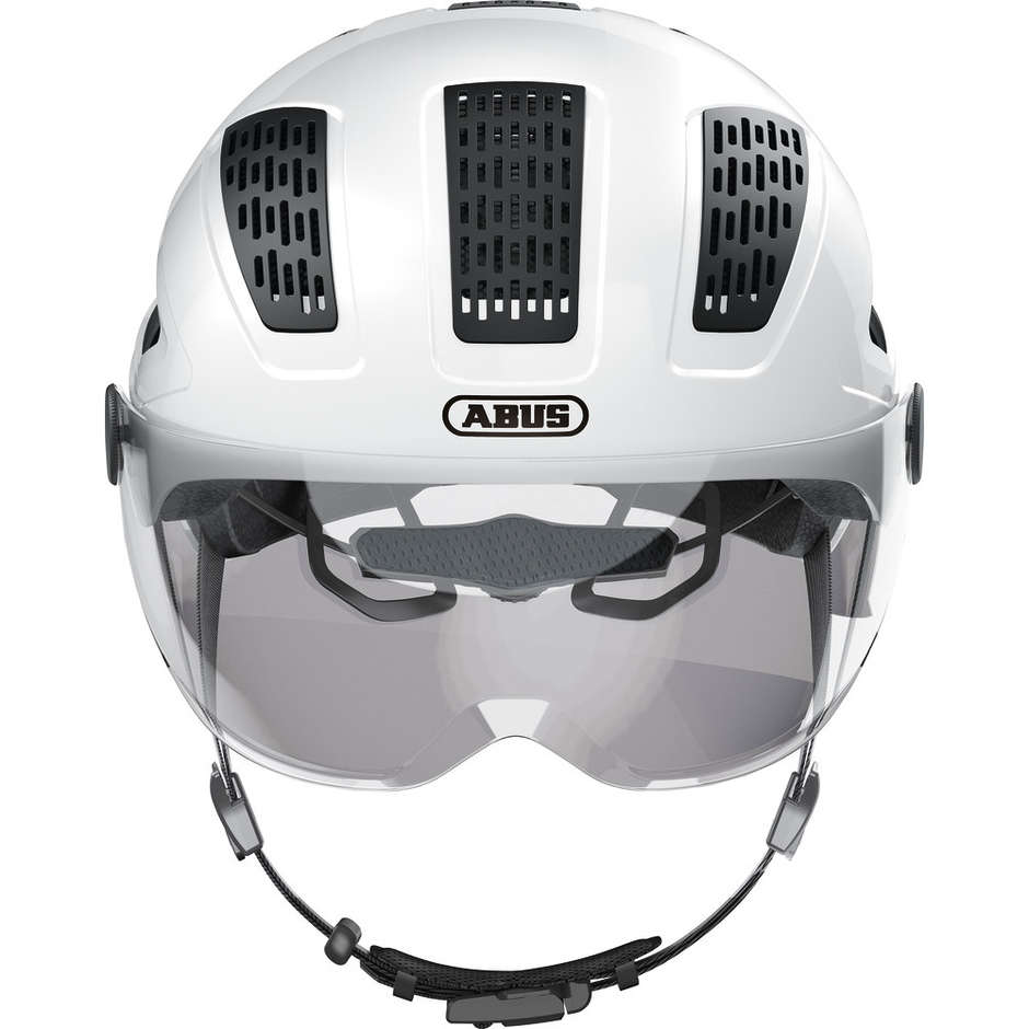 Abus Hyban 2.0 Ace Bicycle Helmet With White Polar Visor And Led