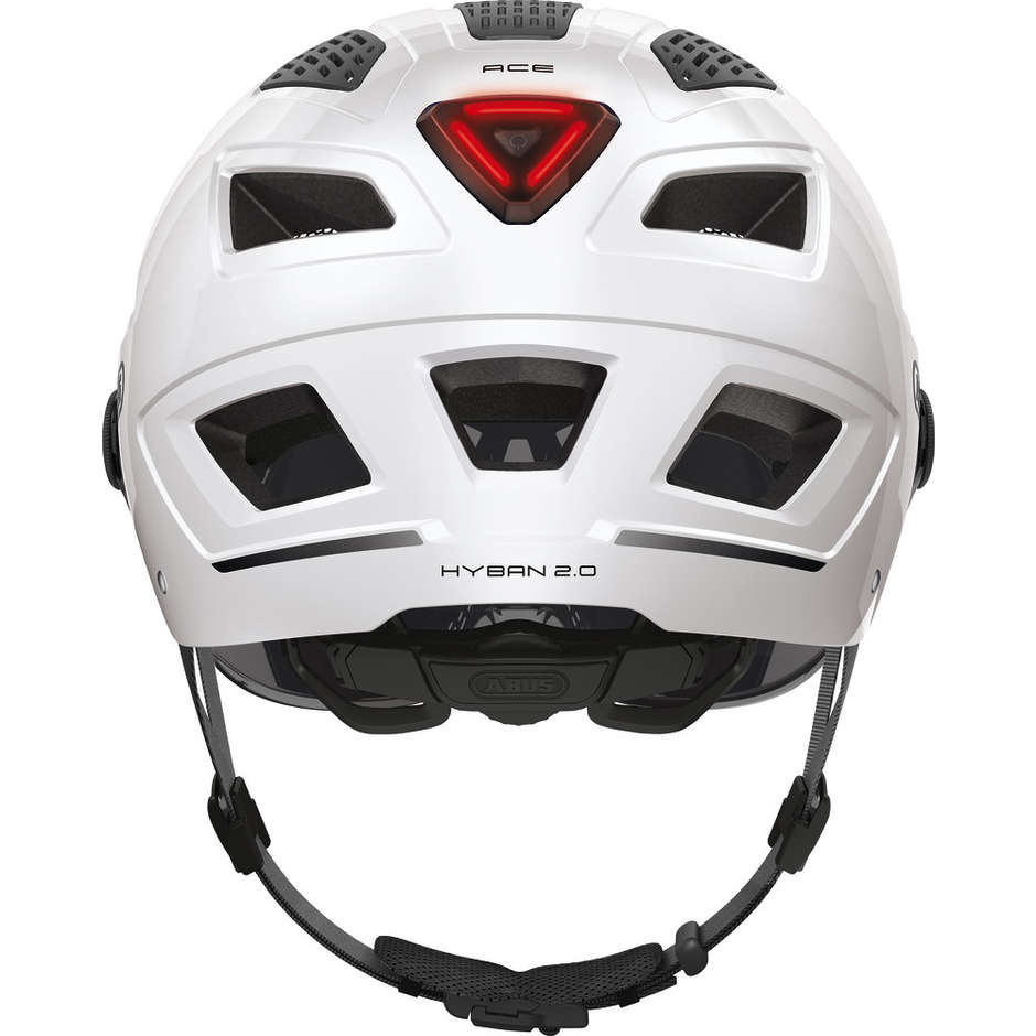 Abus Hyban 2.0 Ace Bicycle Helmet With White Polar Visor And Led