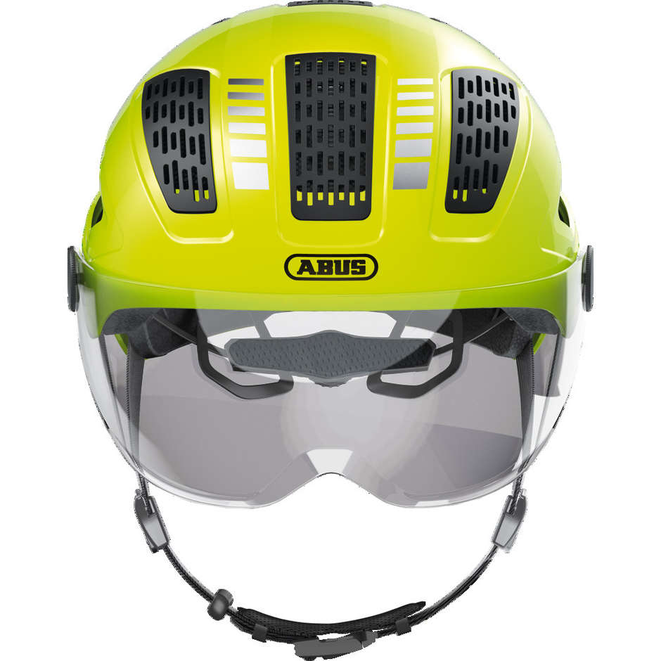 Abus Hyban 2.0 Ace Bike Helmet With Visor And Yellow Led Signal