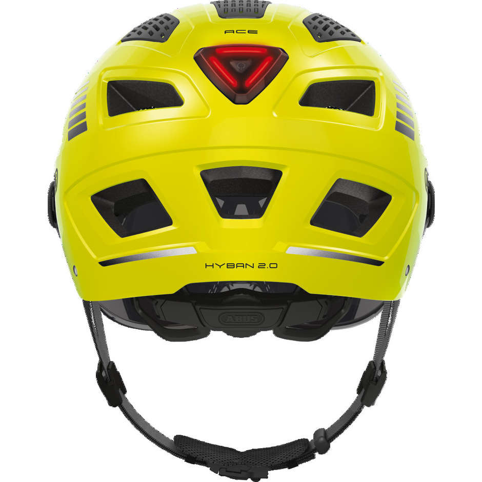 Abus Hyban 2.0 Ace Bike Helmet With Visor And Yellow Led Signal