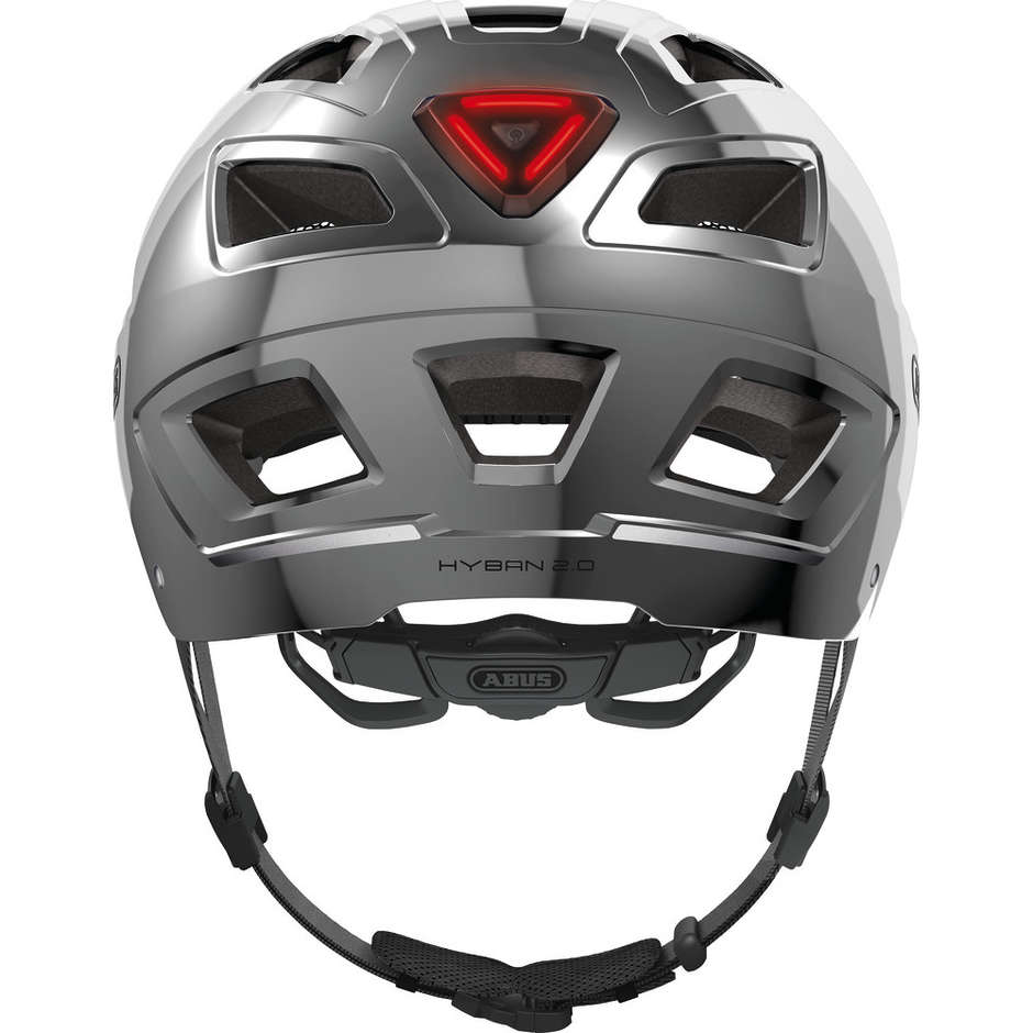 Abus Hyban 2.0 Urban Bike Helmet With Chrome Silver Led