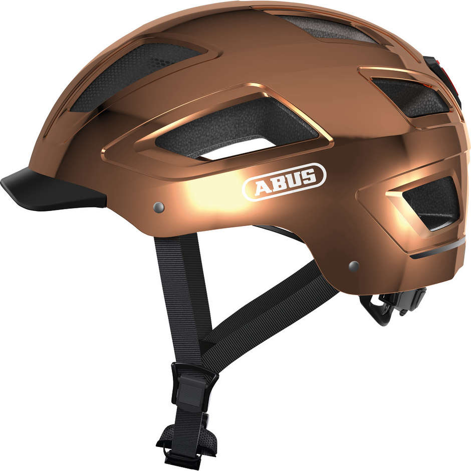 Abus Hyban 2.0 Urban Bike Helmet With Led Rosè Chrome