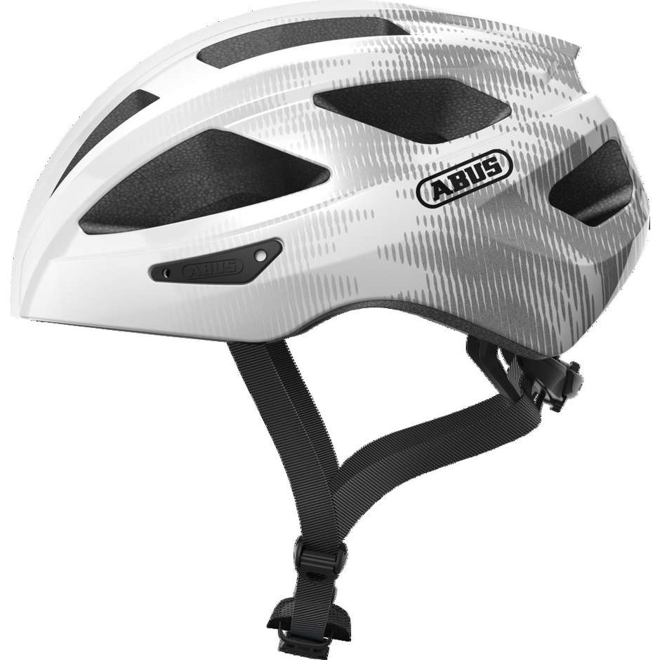 Abus Strada All Round Macator Bicycle Helmet White Silver