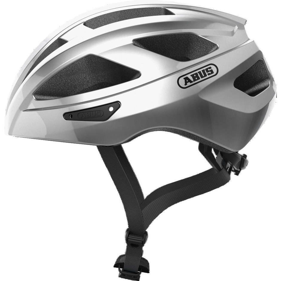 Abus Strada All Round Macator Gleam Silver Bicycle Helmet