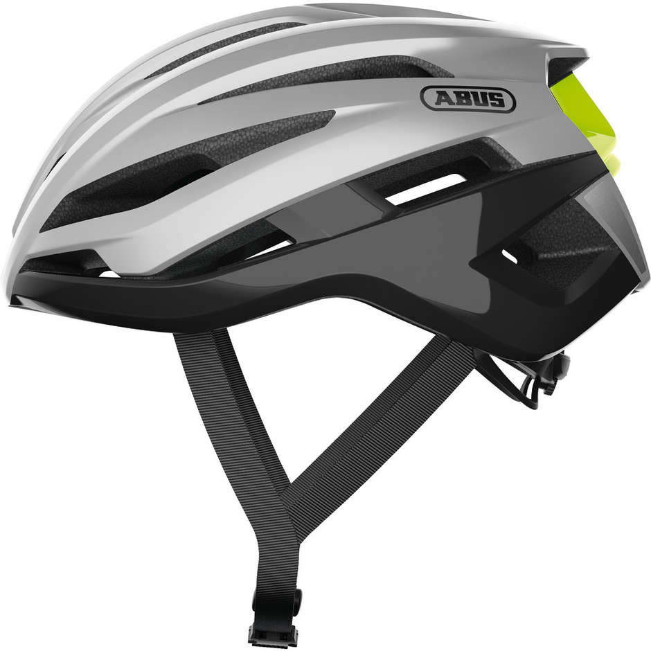Abus Strada Storm Chaser Gleam Silver Bicycle Helmet