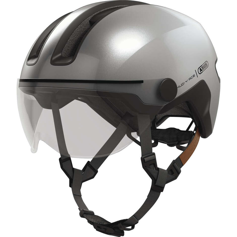 Abus Urban HUD-Y ACE Gleam Silver Bike Helmet