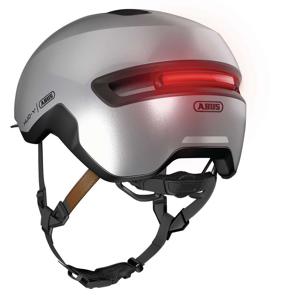 Abus Urban HUD-Y Gleam Silver Bike Helmet