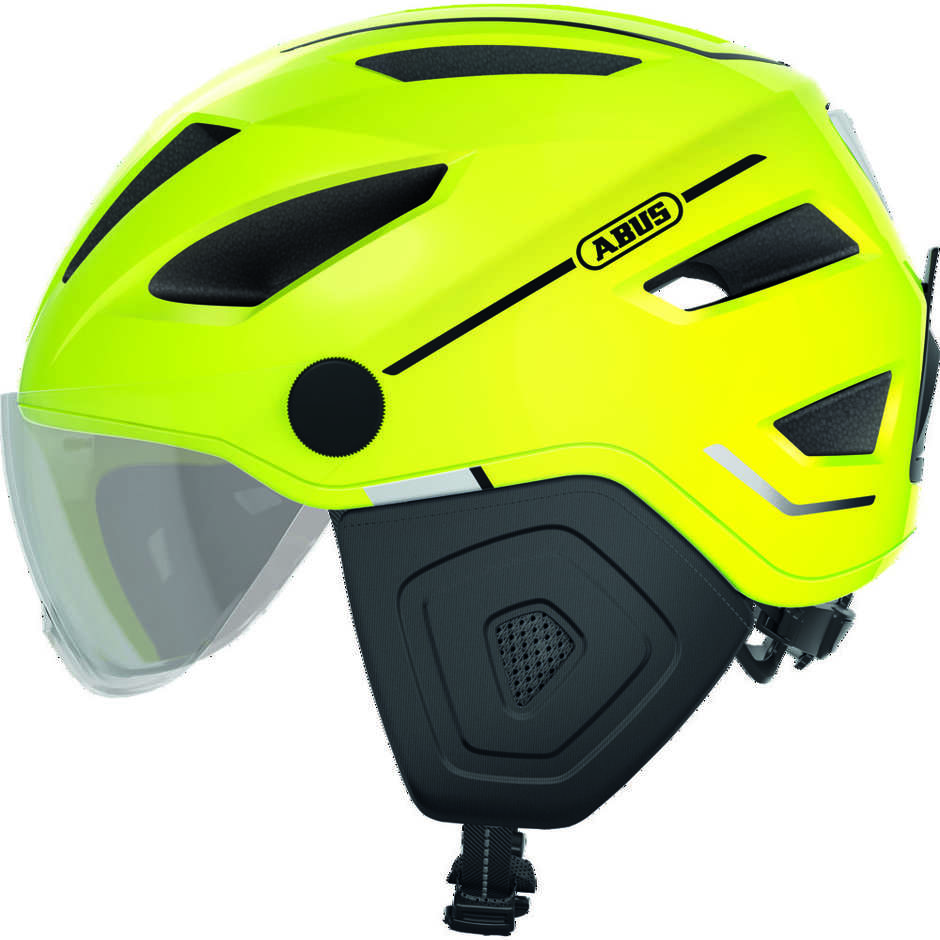 Abus Urban Pedelec 2.0 Ace Bicycle Helmet With Visor and Yellow Signal Led