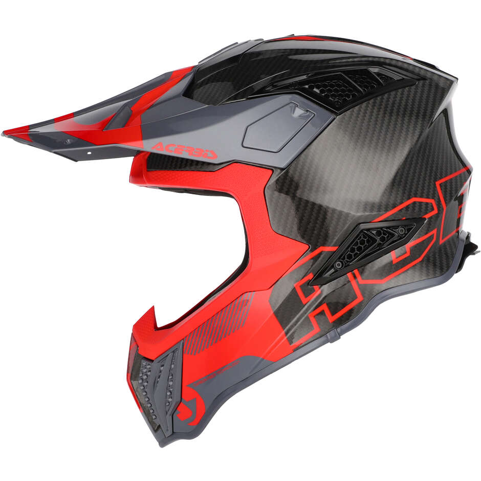 Acerbis AIRSTRIKE-C Rot/Grau Kreuz Enduro-Motorradhelm