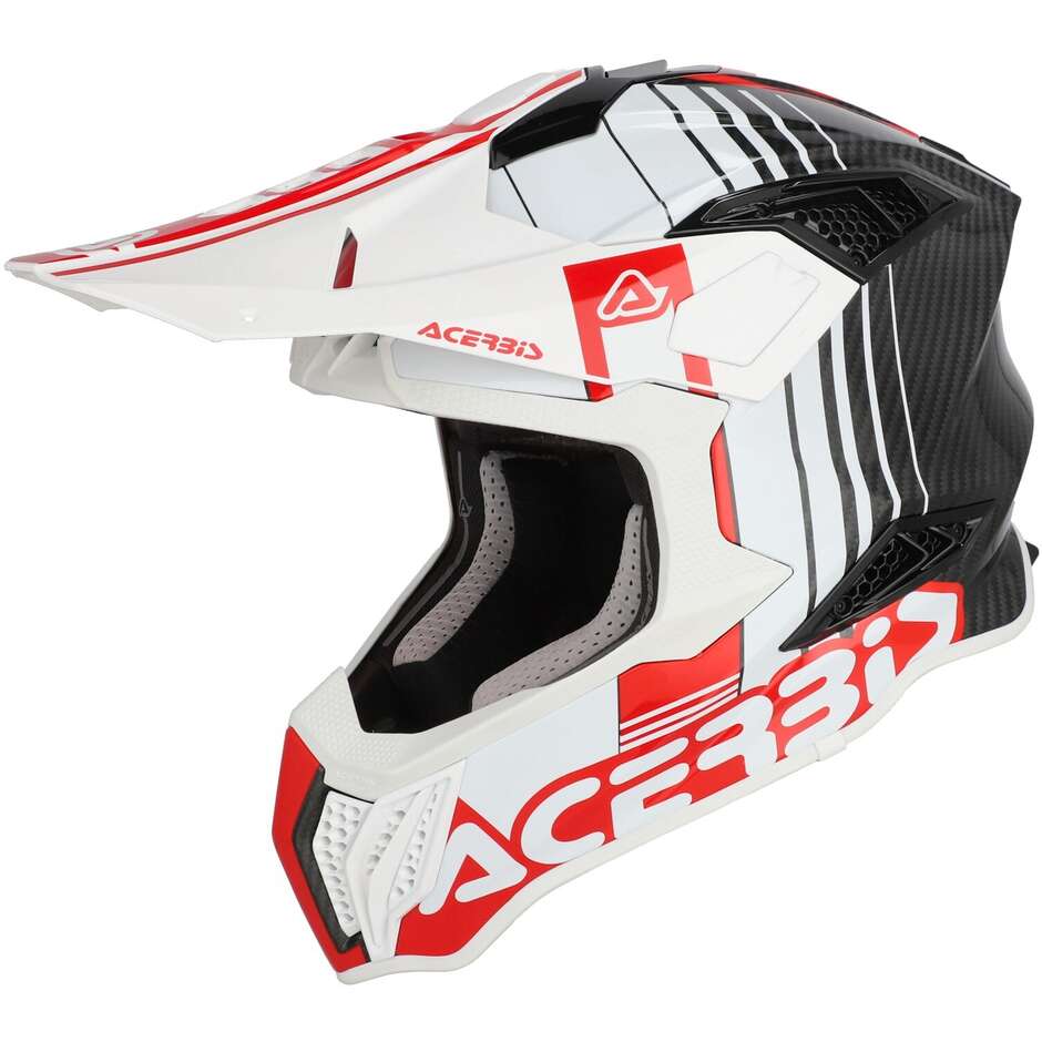 Acerbis AIRSTRIKE-C White Red Cross Enduro Motorcycle Helmet