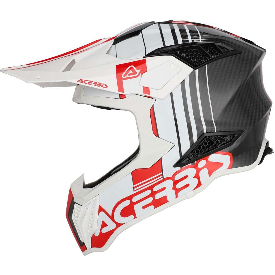 Acerbis AIRSTRIKE-C White Red Cross Enduro Motorcycle Helmet
