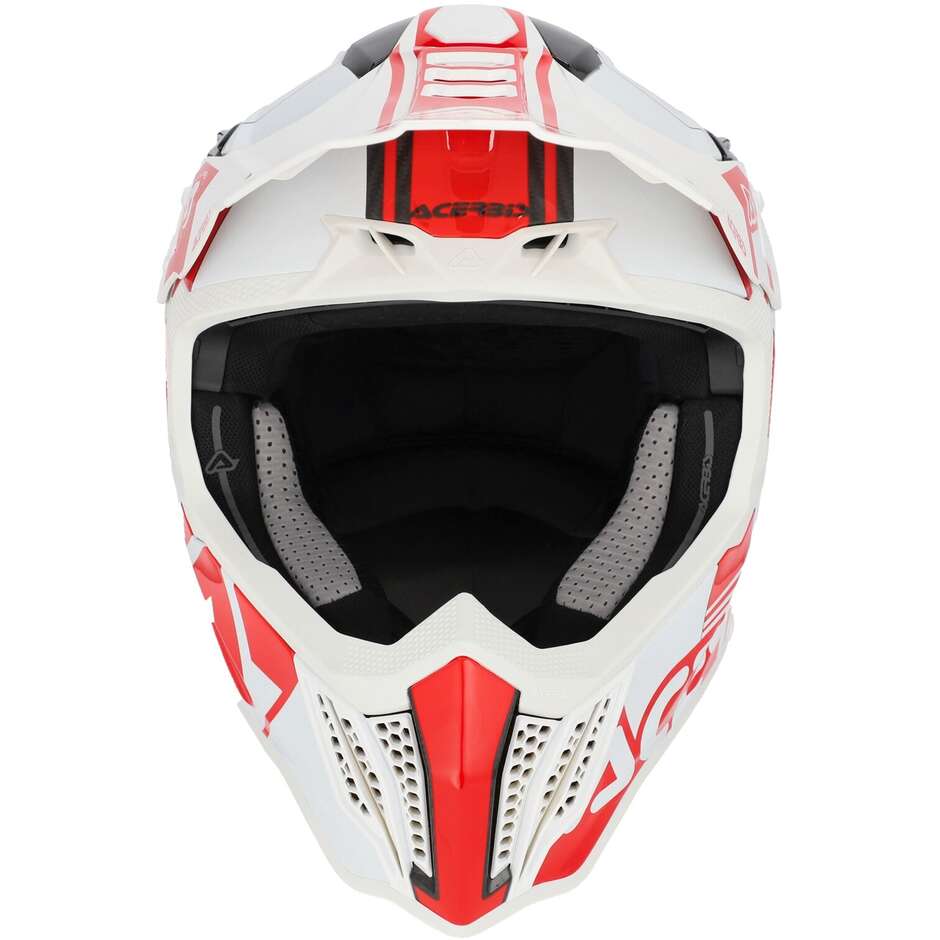 Acerbis AIRSTRIKE-C White Red Cross Enduro Motorcycle Helmet