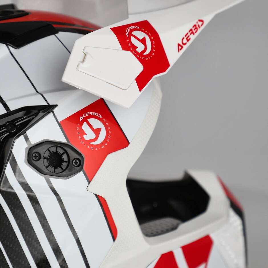 Acerbis AIRSTRIKE-C White Red Cross Enduro Motorcycle Helmet