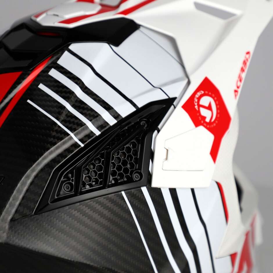 Acerbis AIRSTRIKE-C White Red Cross Enduro Motorcycle Helmet
