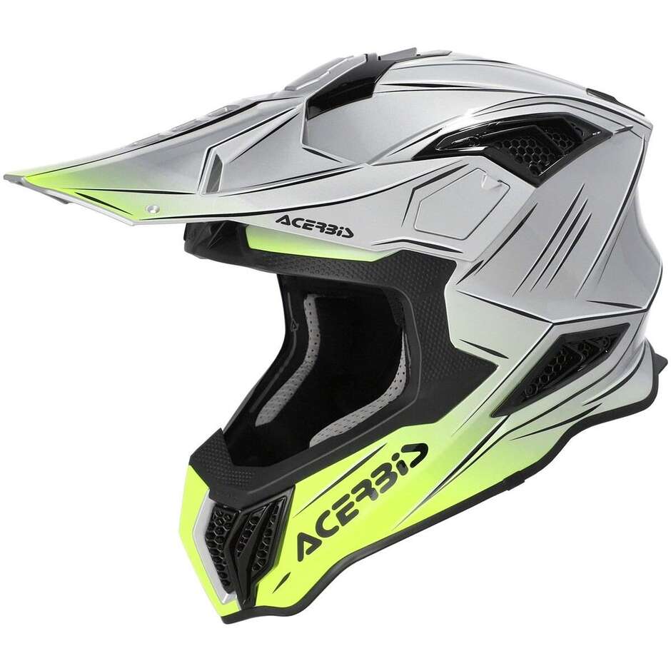 Acerbis AIRSTRIKE-X Cross Enduro Motorradhelm Grau Fluoreszierend Gelb