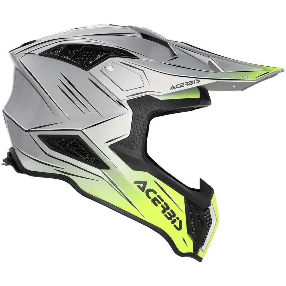 Acerbis AIRSTRIKE-X Cross Enduro Motorradhelm Grau Fluoreszierend Gelb