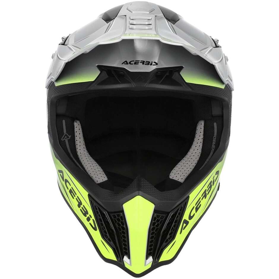 Acerbis AIRSTRIKE-X Cross Enduro Motorradhelm Grau Fluoreszierend Gelb
