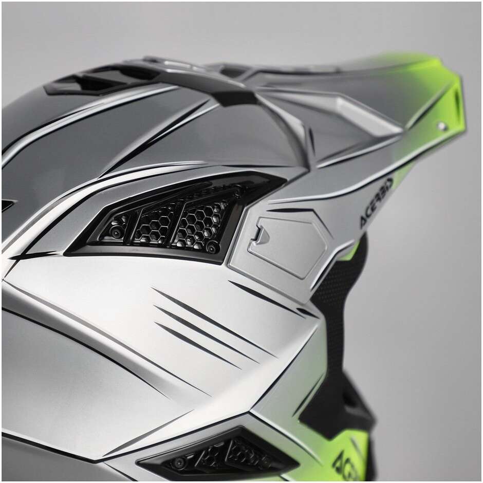 Acerbis AIRSTRIKE-X Cross Enduro Motorradhelm Grau Fluoreszierend Gelb