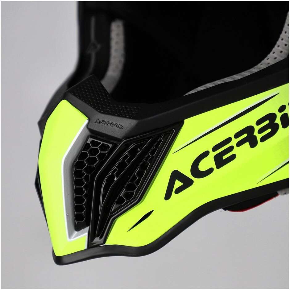 Acerbis AIRSTRIKE-X Cross Enduro Motorradhelm Grau Fluoreszierend Gelb