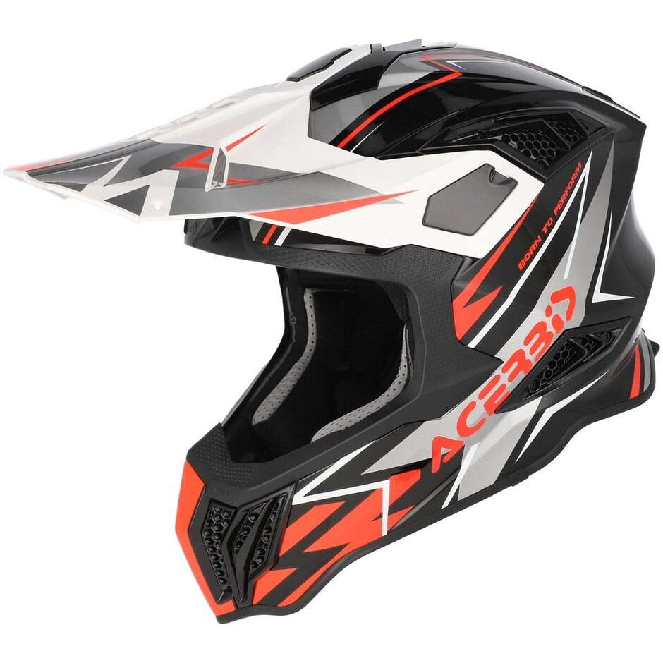Acerbis AIRSTRIKE-X Cross Enduro Motorradhelm Schwarz Orange Fluo