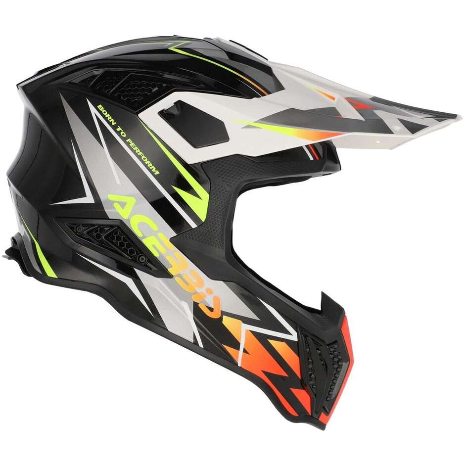 Acerbis AIRSTRIKE-X Cross Enduro Motorradhelm Schwarz Orange Fluo