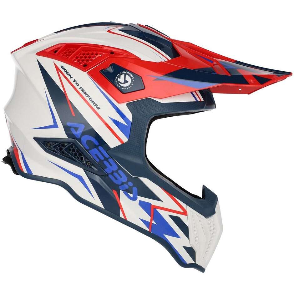 Acerbis AIRSTRIKE-X Motocross-Enduro-Helm Weiß Blau Rot
