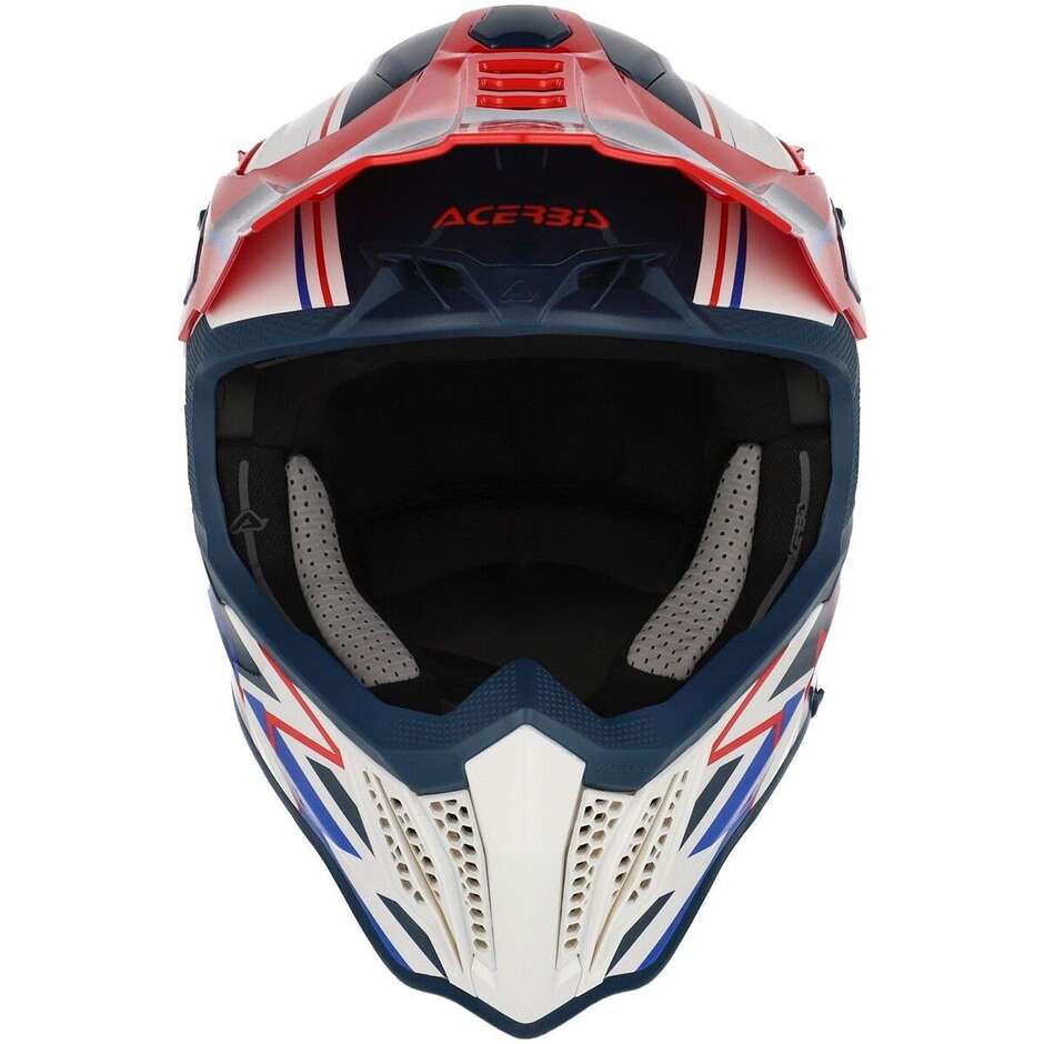 Acerbis AIRSTRIKE-X Motocross-Enduro-Helm Weiß Blau Rot