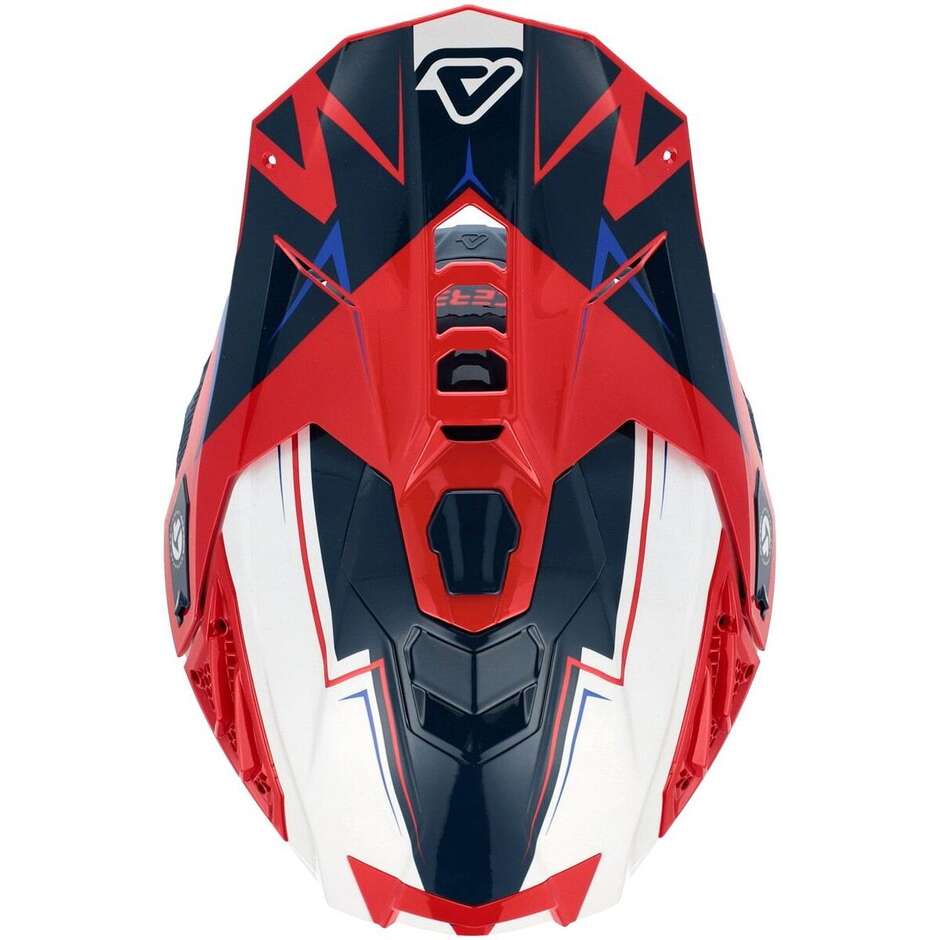 Acerbis AIRSTRIKE-X Motocross-Enduro-Helm Weiß Blau Rot