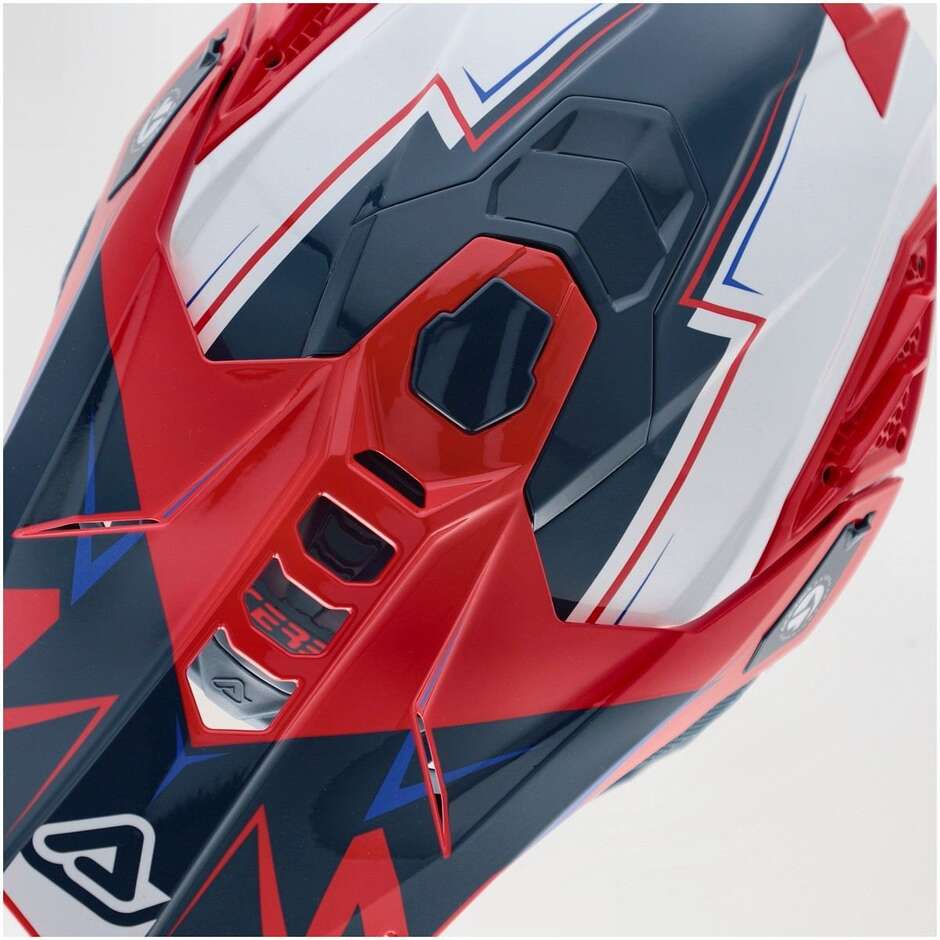 Acerbis AIRSTRIKE-X Motocross-Enduro-Helm Weiß Blau Rot