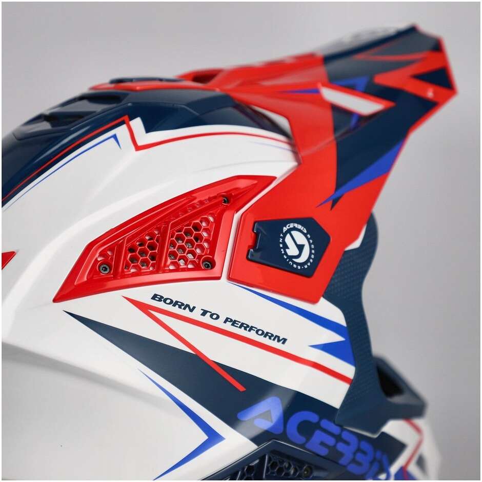 Acerbis AIRSTRIKE-X Motocross-Enduro-Helm Weiß Blau Rot
