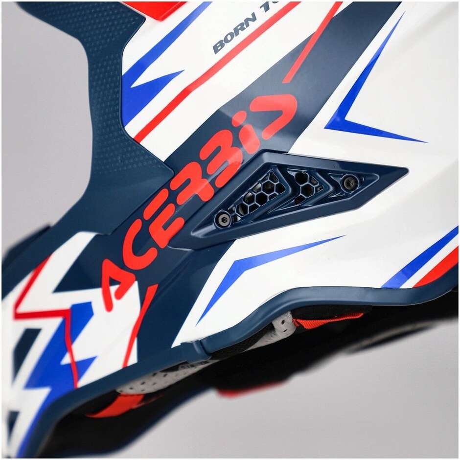 Acerbis AIRSTRIKE-X Motocross-Enduro-Helm Weiß Blau Rot