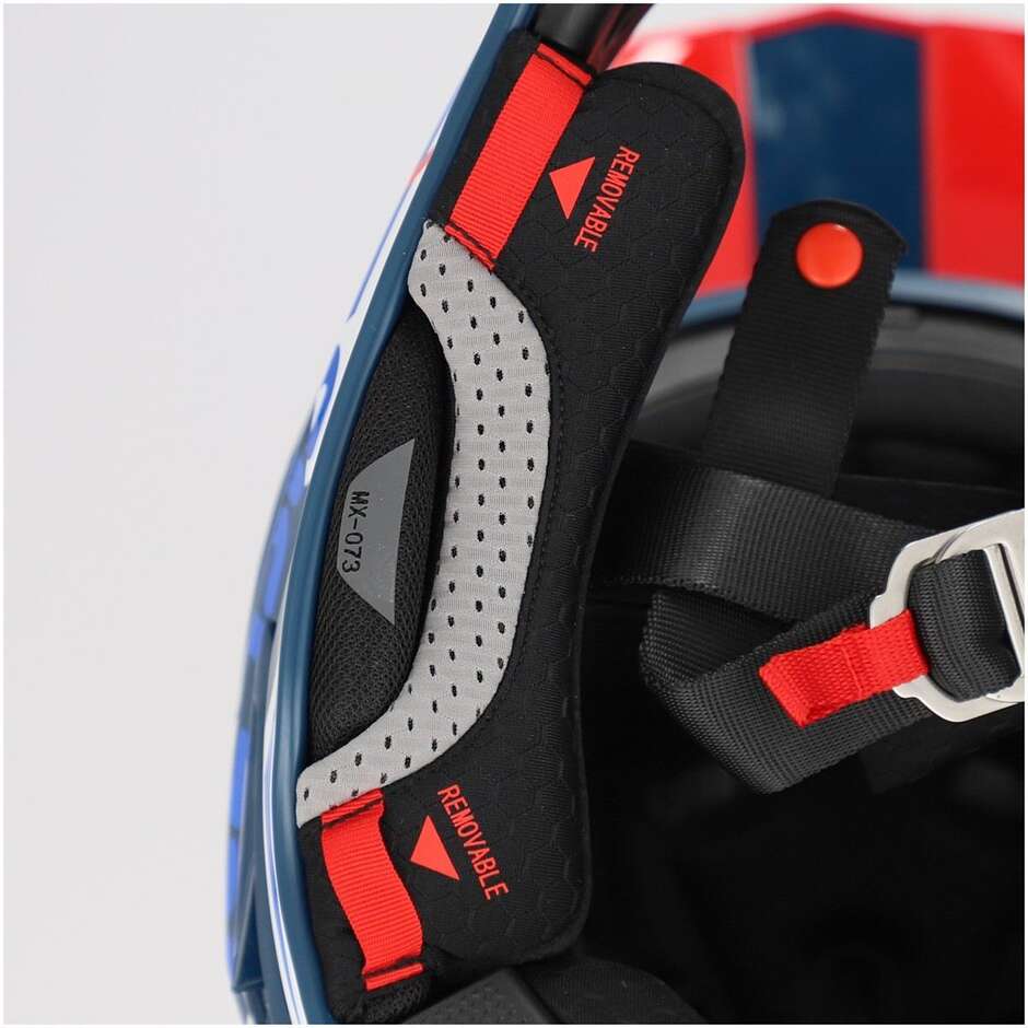 Acerbis AIRSTRIKE-X Motocross-Enduro-Helm Weiß Blau Rot