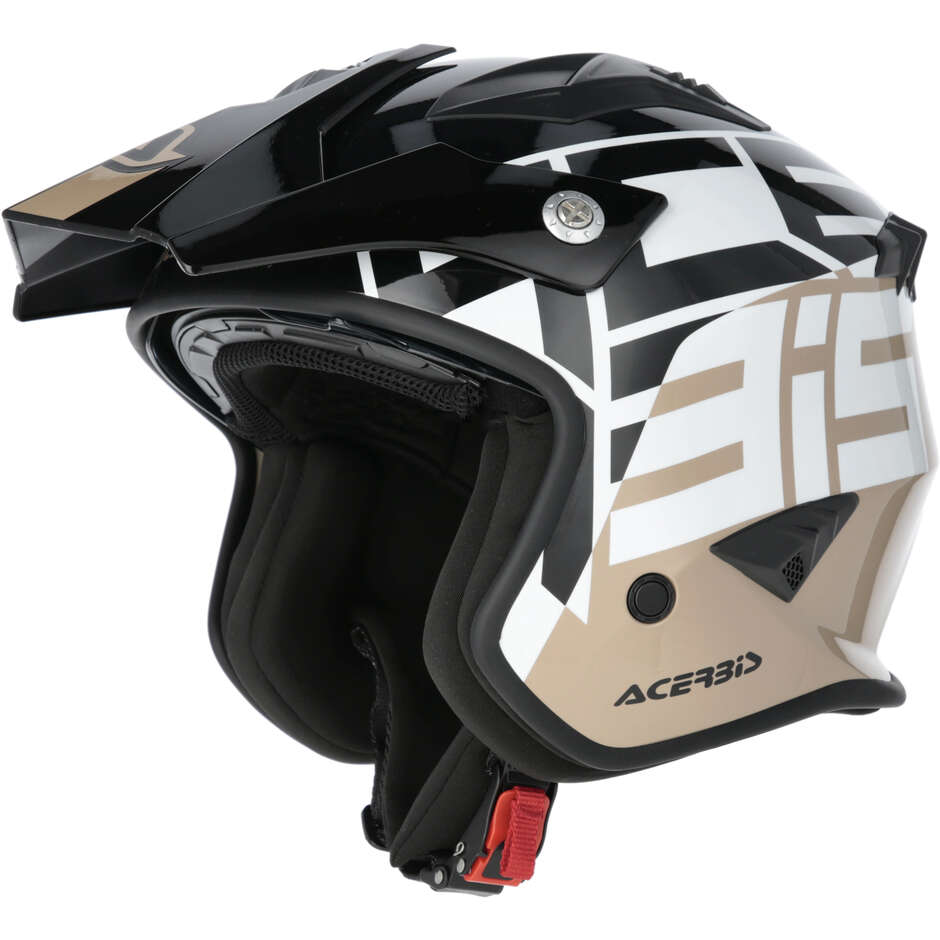 Acerbis Aria 2206 Graphic Black Brown Motorcycle Jet Helmet