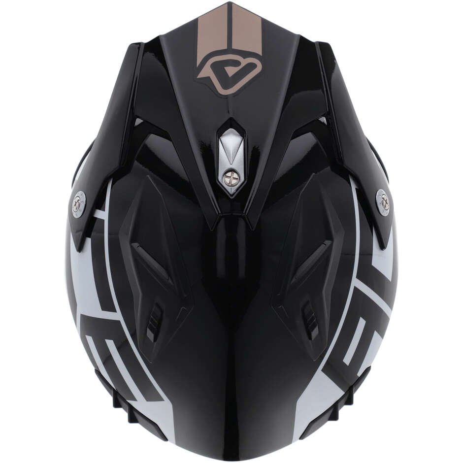 Acerbis Aria 2206 Graphic Black Brown Motorcycle Jet Helmet