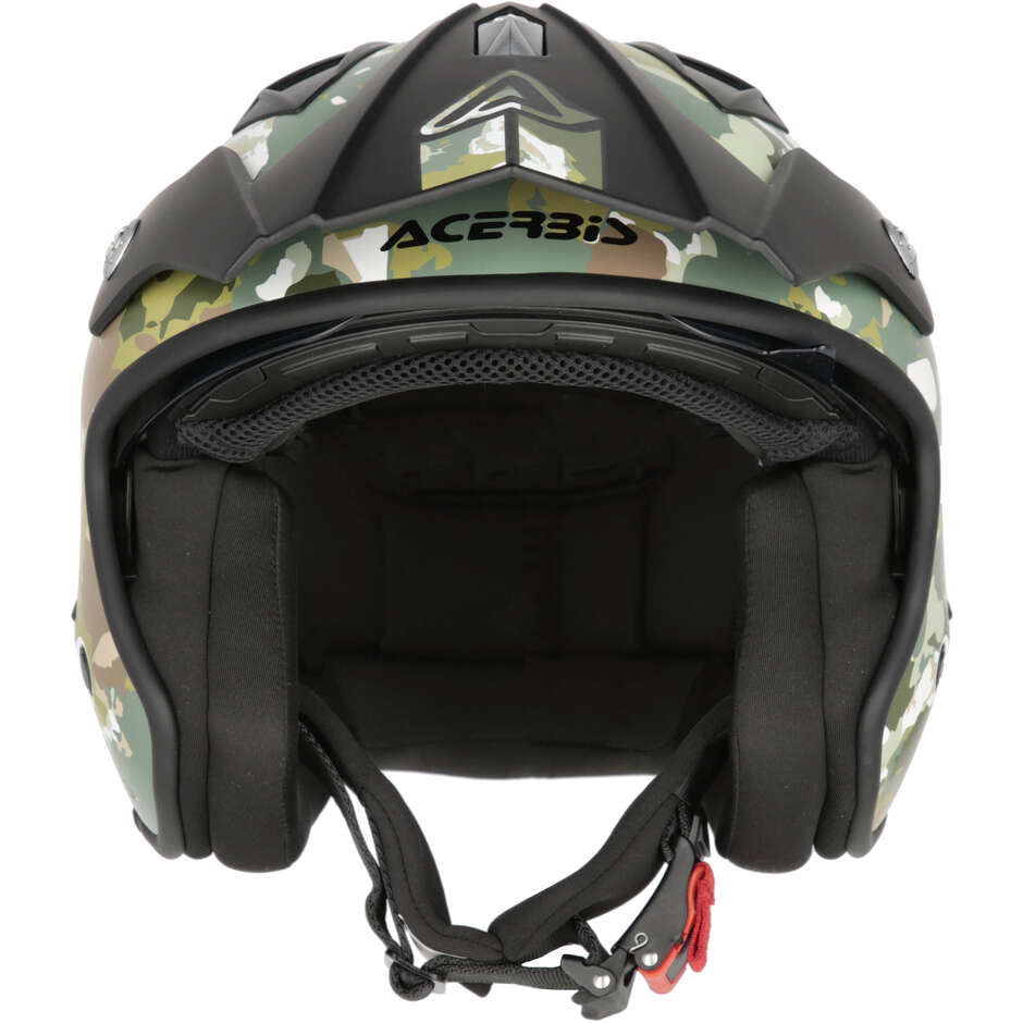 Acerbis Aria 2206 Graphic Green Brown Motorcycle Jet Helmet