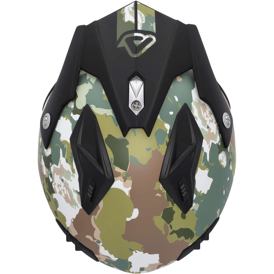 Acerbis Aria 2206 Graphic Green Brown Motorcycle Jet Helmet