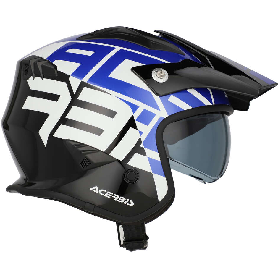 Acerbis Aria 2206 Graphic Jet Motorcycle Helmet Black Blue