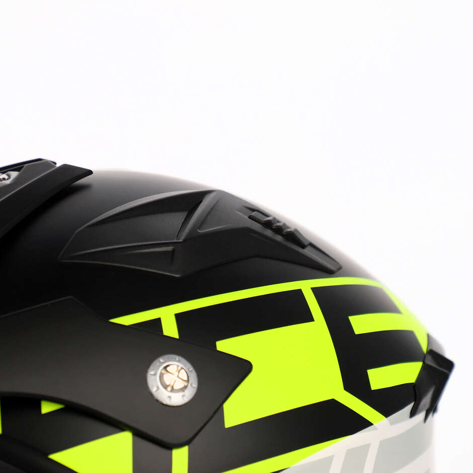Acerbis Aria 2206 Graphic Jet Motorcycle Helmet Black Yellow Fluo